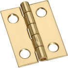 National 3/4 In. x 1 In. Narrow Brass Decorative Hinge (4-Pack) Image 1